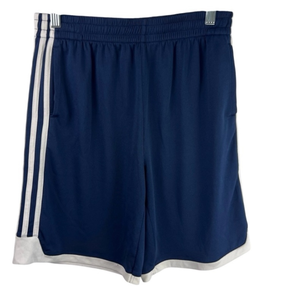 Adidas Climalite Youth Shorts Navy Blue White Stripes Mesh XL 18 Athletic